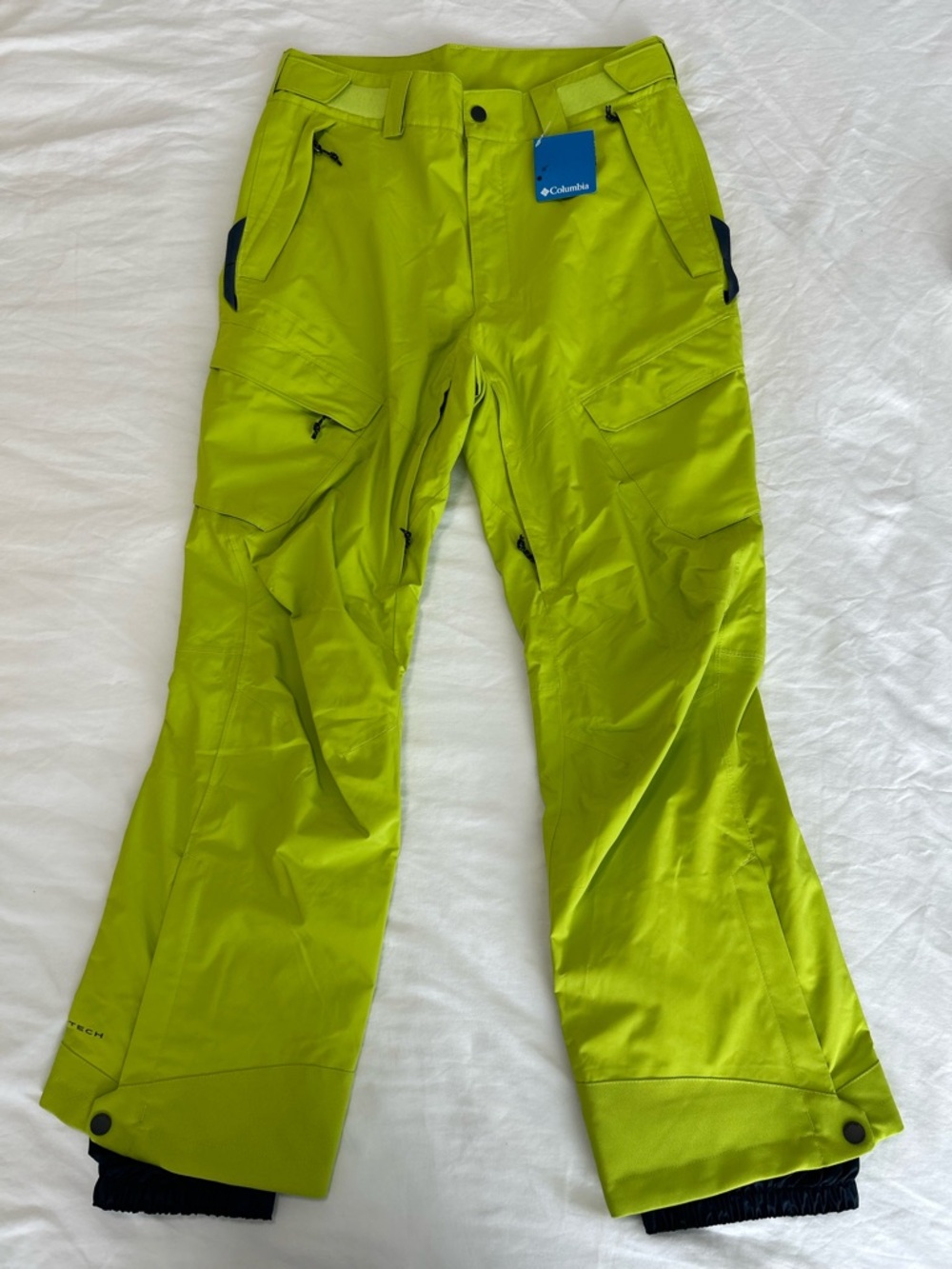 NWT Columbia OMNI-TECH Powder Stash Snowboard Pant Medium Lime Green Ski Outdoor - Picture 6 of 10